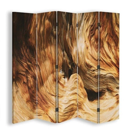 Rumsavdelare vridbar 5-delad - Wavy abstraction with wood