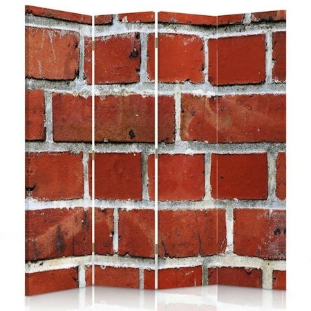 Rumsavdelare 4-delad - Red brick wall