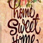 Rumsavdelare 4-delad - Home Sweet Home lettering