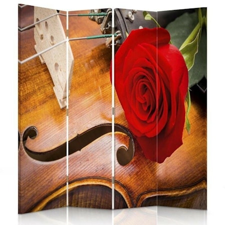 Rumsavdelare 4-delad - Rose on a violin