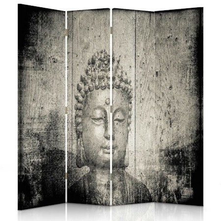 Rumsavdelare 4-delad - Image of Buddha in gray