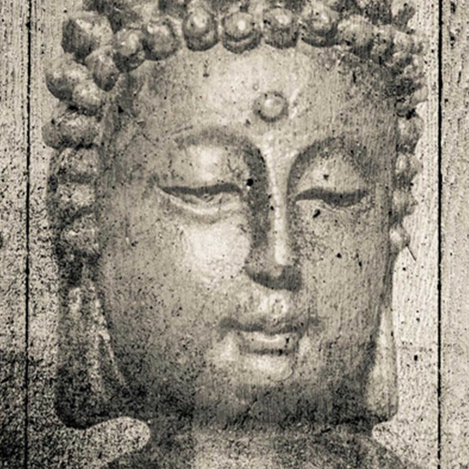 Rumsavdelare 4-delad - Image of Buddha in gray