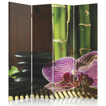 Rumsavdelare 4-delad - Zen with pink orchid