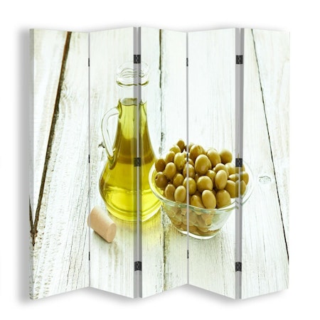 Rumsavdelare 5-delad - Olives in a bowl and oil