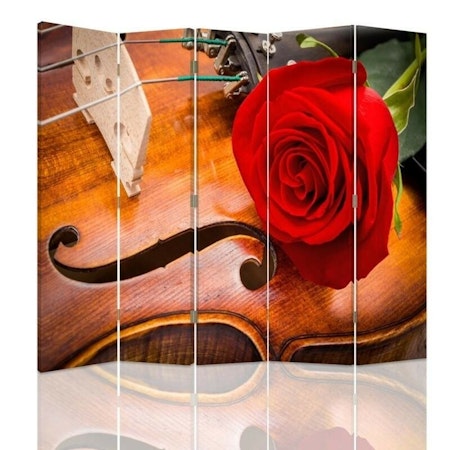 Rumsavdelare 5-delad - Rose on a violin