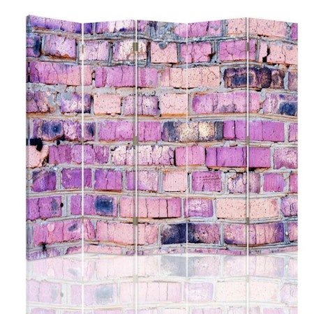 Rumsavdelare 5-delad - Brick wall in pink