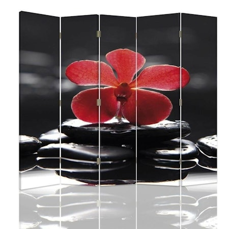 Rumsavdelare 5-delad - Zen with red orchid