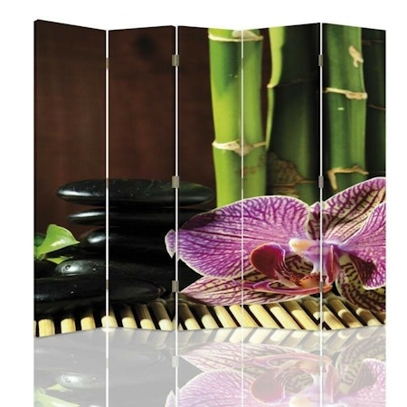 Rumsavdelare 5-delad - Zen with pink orchid