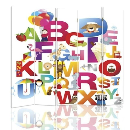 Rumsavdelare 5-delad - Colorful alphabet