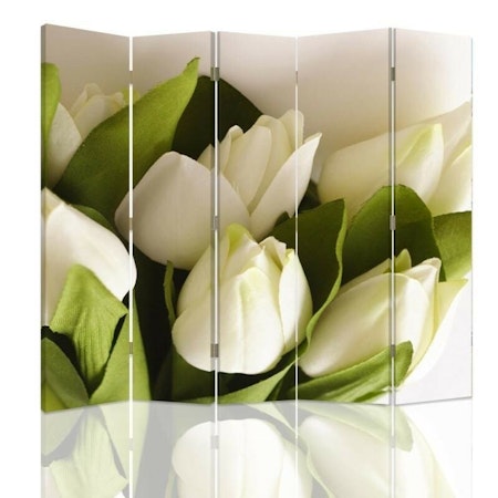 Rumsavdelare 5-delad - Fresh white tulips