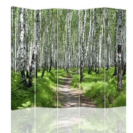 Rumsavdelare 5-delad - Path through the birch forest
