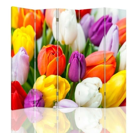 Rumsavdelare 5-delad - Colorful tulips