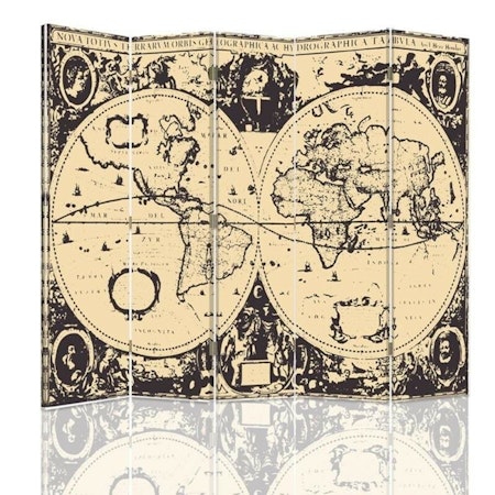 Rumsavdelare 5-delad - Vintage world map