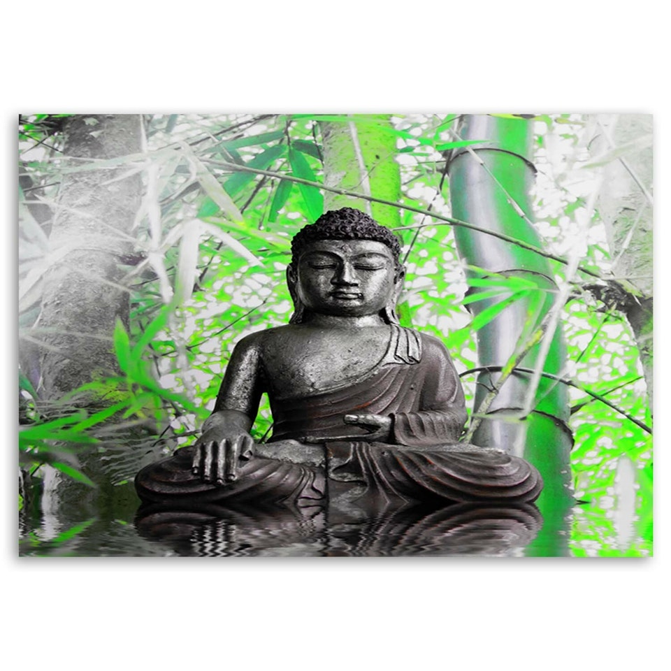 Ljuddämpande tavla - Buddha and leaves