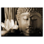 Ljuddämpande tavla "art" - Buddha head with lily