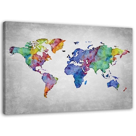 Ljuddämpande tavla - Multicoloured world map