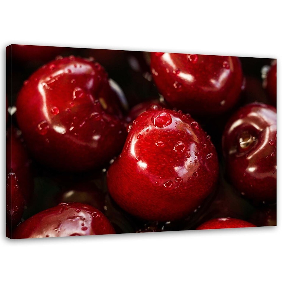Ljuddämpande tavla - Cherries in drops of water