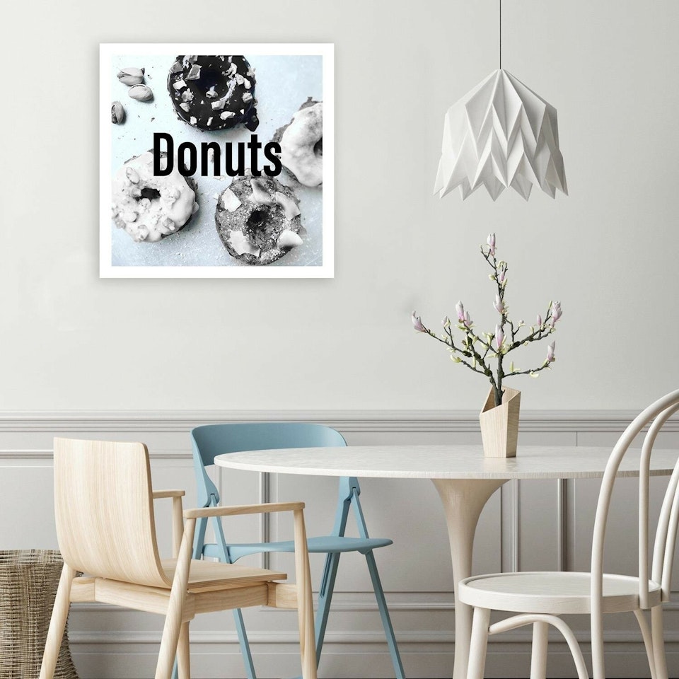 Ljuddämpande tavla - Black and white donuts