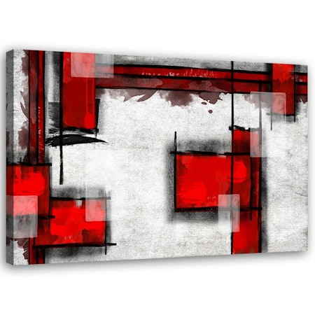 Ljuddämpande tavla - Geometric abstraction in red