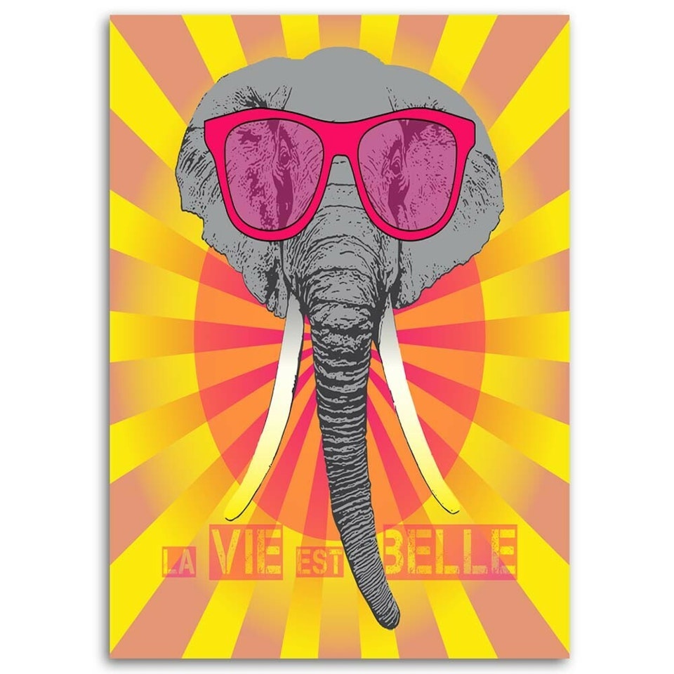 Ljuddämpande tavla - Elephant with glasses