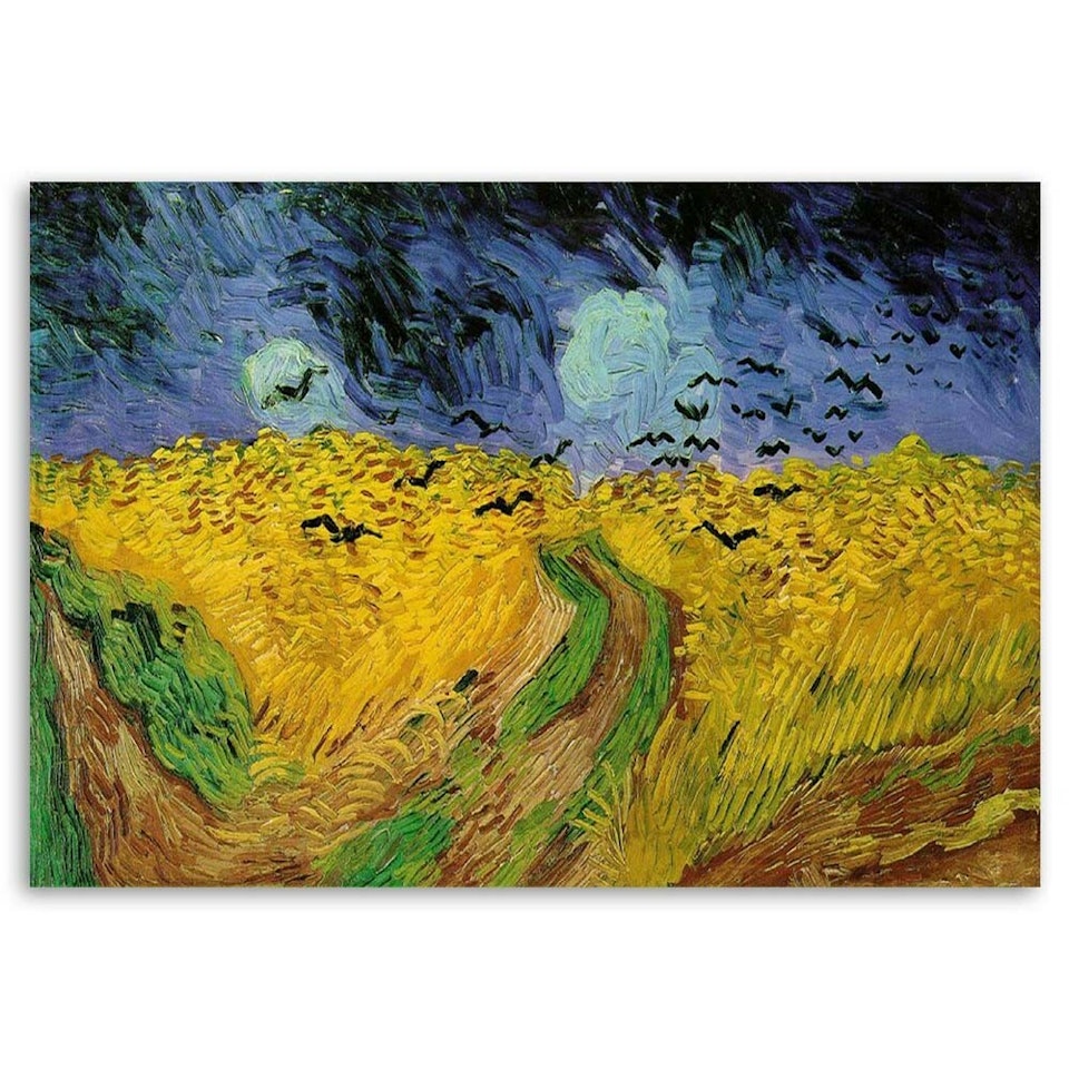 Ljuddämpande tavla - Field of wheat with ravens