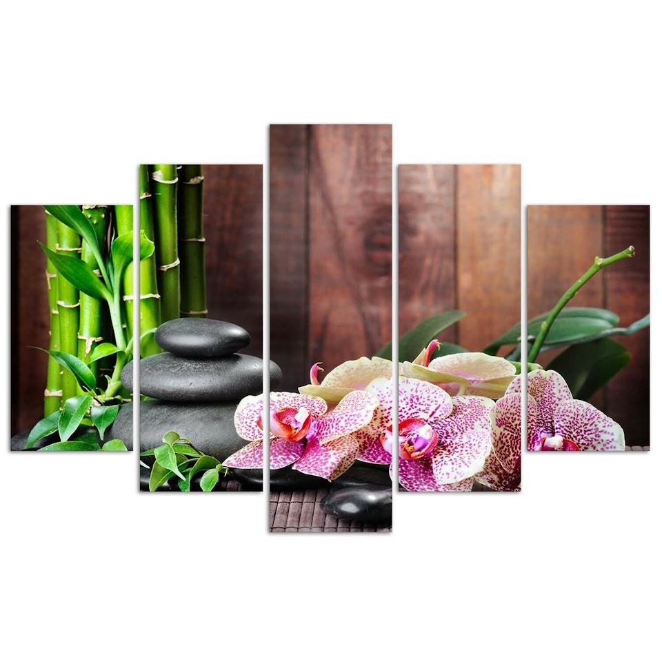 Ljuddämpande tavla - Zen composition with orchid and bamboo