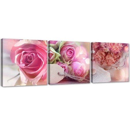 Ljuddämpande tavla - 3 pink roses