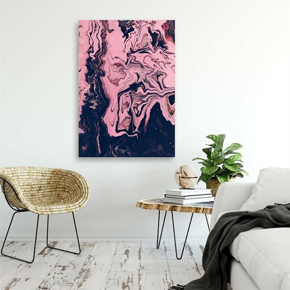 Ljuddämpande tavla - Abstract painted in pink