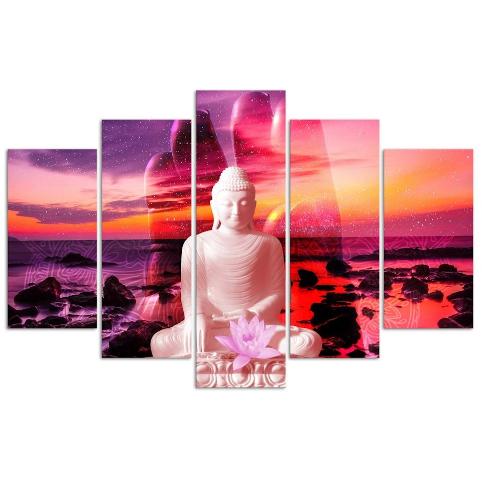 Ljuddämpande tavla - Buddha in front of the ocean