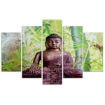 Ljuddämpande tavla - Buddha on a background of bamboo
