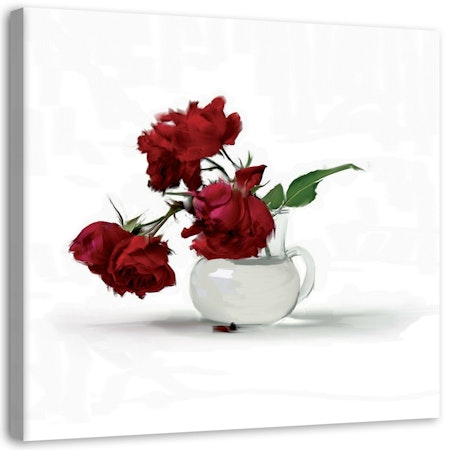 Ljuddämpande tavla - Red roses in a vase