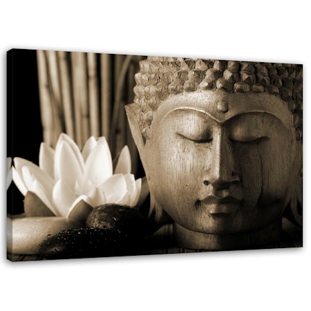 Ljuddämpande tavla "art" - Buddha head with lily