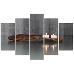 Ljuddämpande tavla - Zen composition with candles and wood
