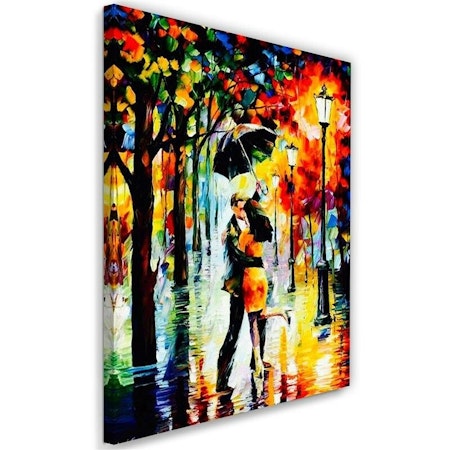 Ljuddämpande tavla - Couple in love under an umbrella