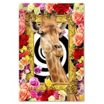 Ljuddämpande tavla - Giraffe and coloured roses