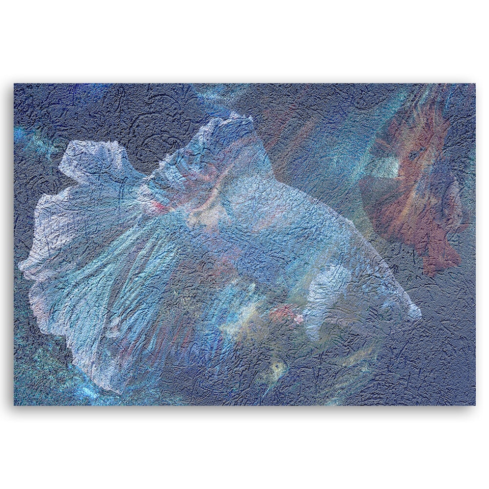 Ljuddämpande tavla - Blue flower abstract