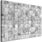 Ljuddämpande tavla - Oriental mosaic on gray tiles