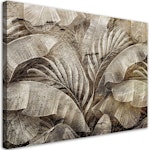 Ljuddämpande tavla - Palm leaf jungle on imitation concrete