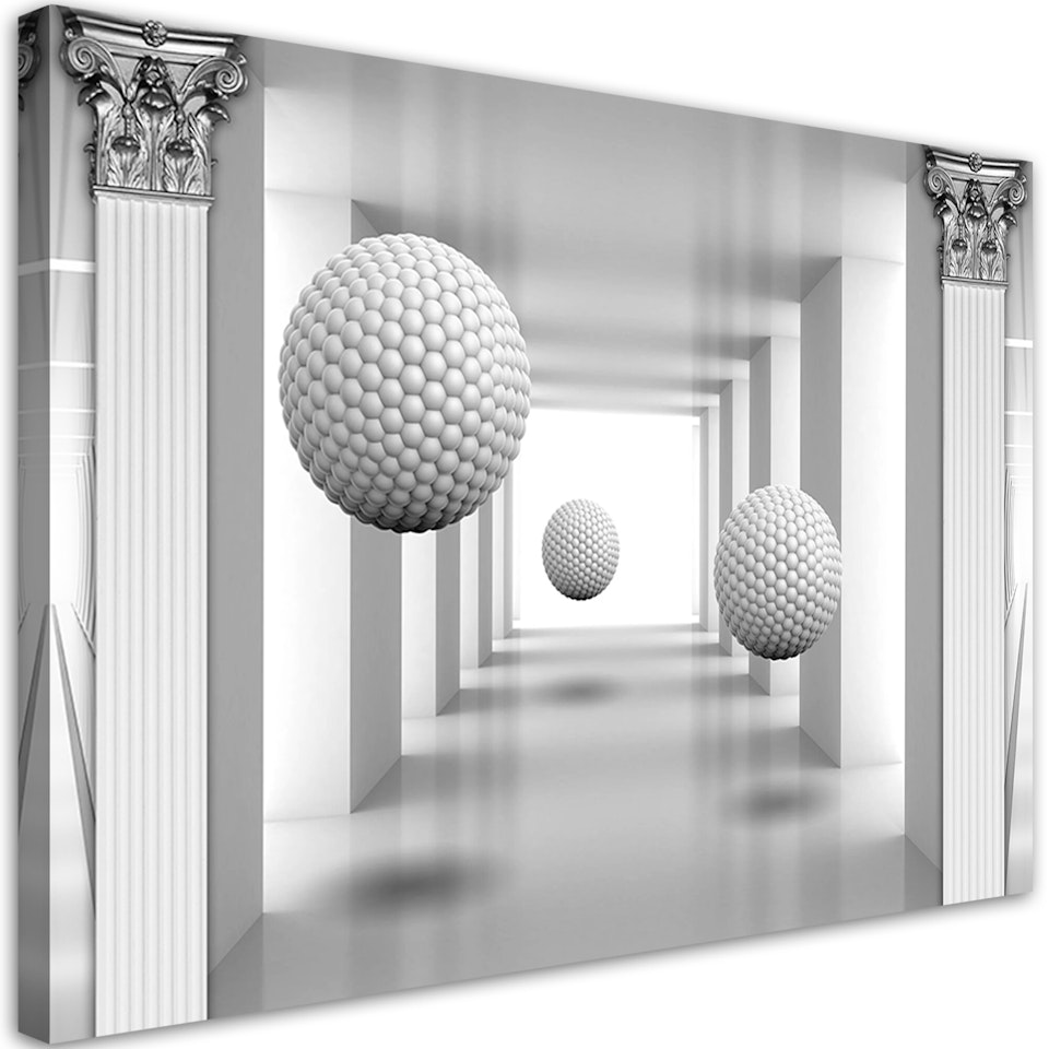 Ljuddämpande tavla - Balls in the tunnel geometric 3D
