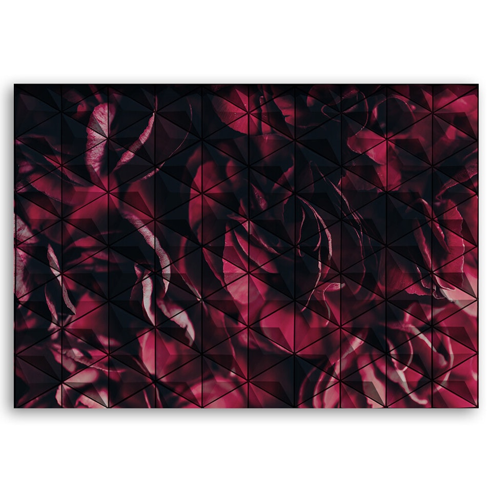 Ljuddämpande tavla - Red geometric abstraction