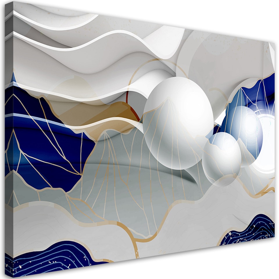 Ljuddämpande tavla "art" - Blue abstract with balls 3D
