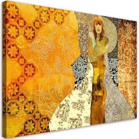 Ljuddämpande tavla - Woman on decorative background