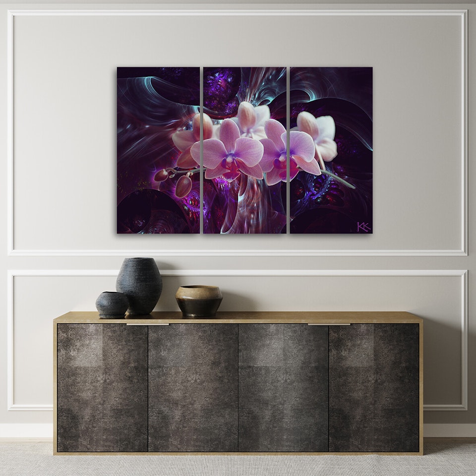 Ljuddämpande tavla - White orchid on dark background