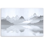 Ljuddämpande tavla - Mountains by the lake abstract