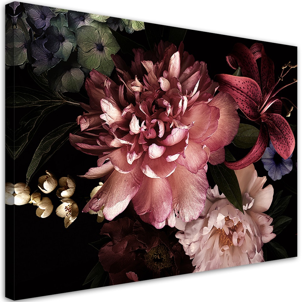 Ljuddämpande tavla - Bouquet of flowers on dark background