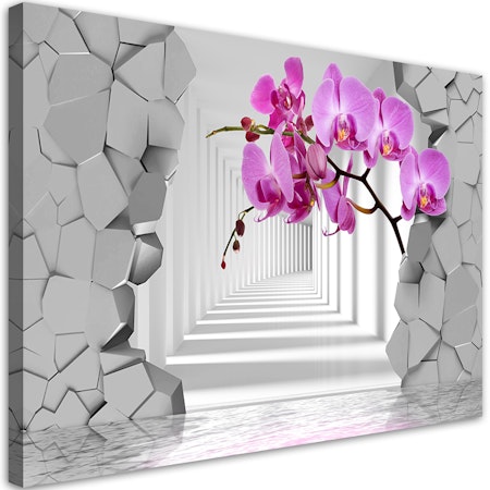Ljuddämpande tavla - Orchid on abstract background 3D