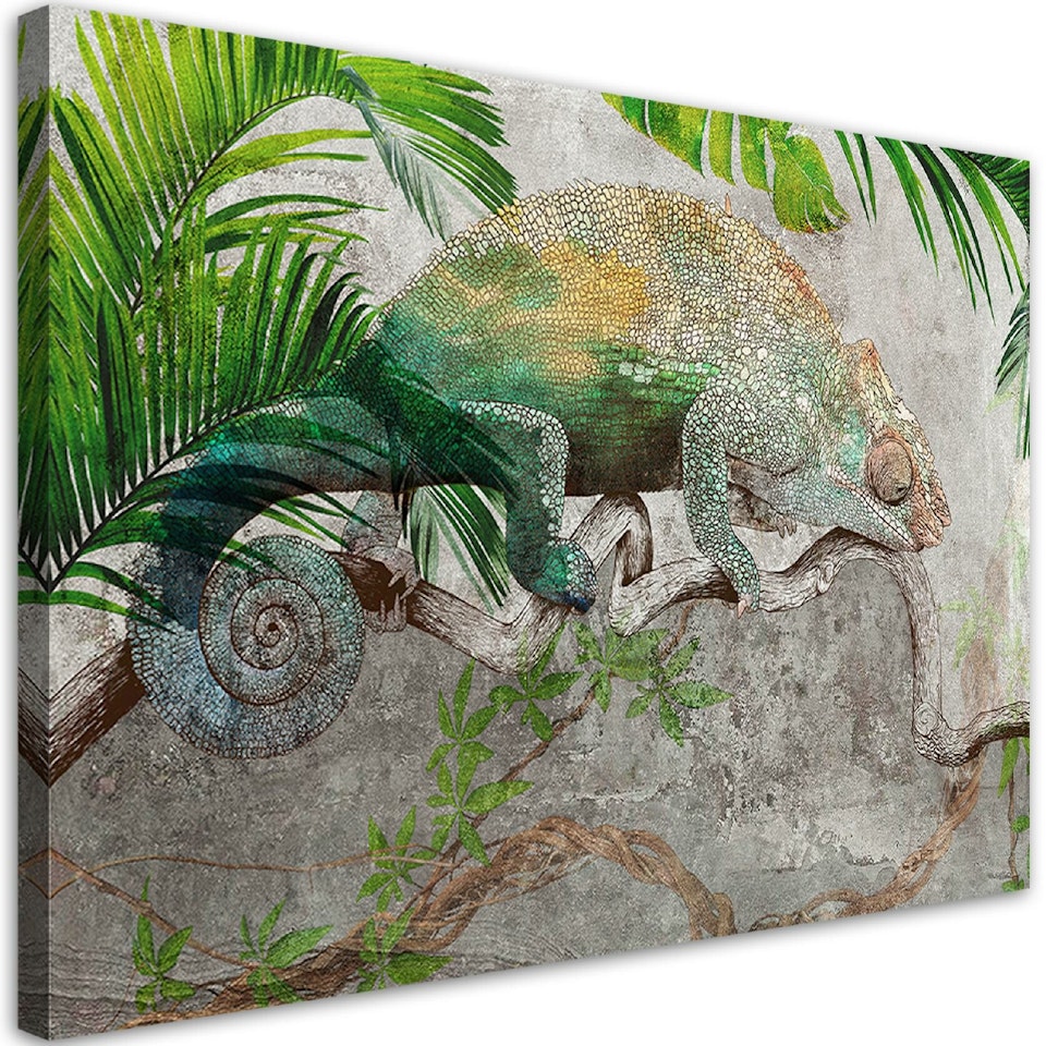Ljuddämpande tavla "art" - Chameleon on branch jungle