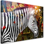 Ljuddämpande tavla - Zebra on colourful background