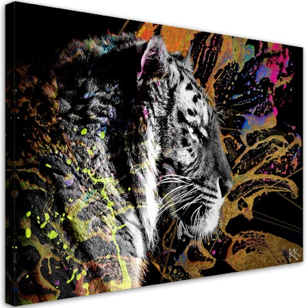 Ljuddämpande tavla - Tiger on colourful background