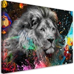 Ljuddämpande tavla "art" - Lion on colourful background